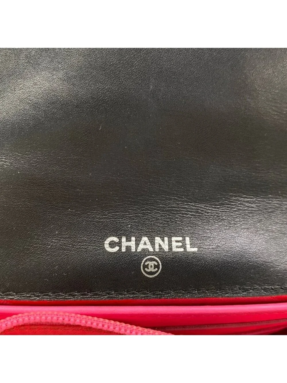 Chanel Wallet Cambon Line Black Silver Leather Lambskin